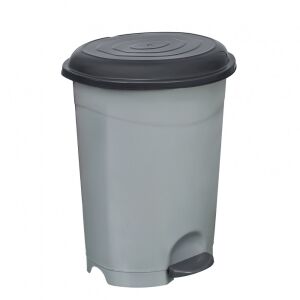 UP124 6-liter gray plastic pedal trash can for kitchen or bathroom - Trash can