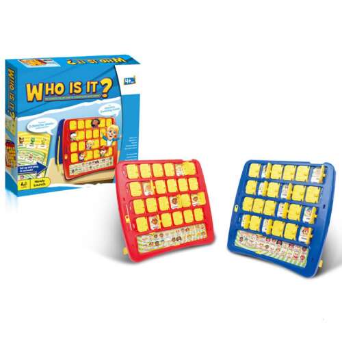 Ki az? társasjáték, kitaláló játék gyerekeknek, 2 személyes játék, piros és kék játéktábla