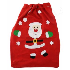 Sac mare roșu Moș Crăciun pentru cadouri de Crăciun, 50x60 cm - Costume de Moș Crăciun