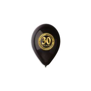 30 cm-es fekete 30. születésnapra gumi léggömb - 100 db / csomag 91713986 