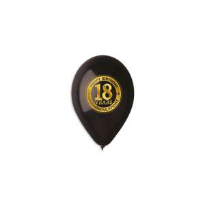 30 cm-es fekete 18. születésnapra gumi léggömb - 100 db / csomag 91714057 