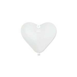 Gemar 25 cm-es fehér szív alakú latex lufi - Gemar
