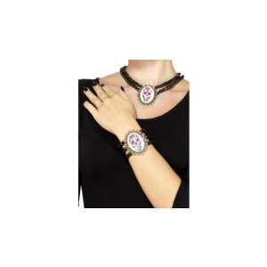 Holtak napja koponyás gyöngy karkötő, fekete gyöngy karkötő koponya medállal - Smiffy's