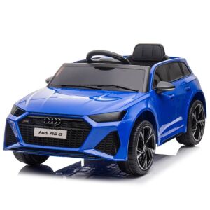 Szögletes nézet a kék Audi RS6 GT elektromos kisautóról - R-Sport