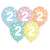 5 balónov Happy Birthday 2 s rozmerom 12 palcov (30 cm), pastelové farby s bielymi bodkami