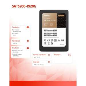 Synology SAT5200-1920G SSD meghajtó 2.5" 1920 GB Serial ATA III 58469444 