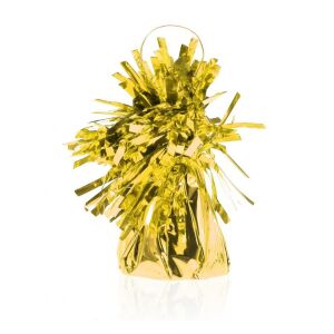 Złoty obciążnik do balonów foliowych, 12 cm, dekoracja na imprezę - Bułka w powietrzu