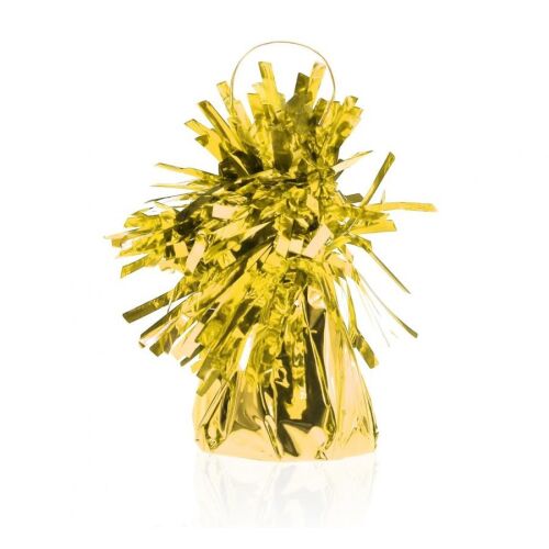 Złoty obciążnik do balonów foliowych, 12 cm, dekoracja na imprezę