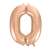 Rózsaszín arany 0-ás szám fólia lufi, 92 cm