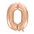 Rózsaszín arany 0-ás szám fólia lufi, 92 cm