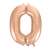 Rózsaszín arany 0-ás szám fólia lufi, 92 cm