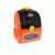 Narancssárga és fekete műanyag játékszerszám készlet hátizsák formában, zárva