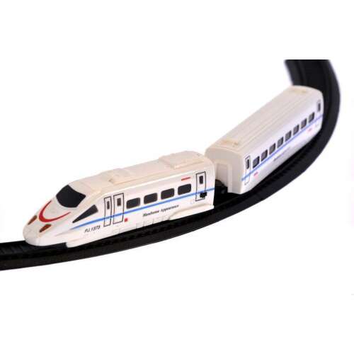 Fehér nagysebességű vonatkészlet pályaelemmel, vonatkészlet gyerekeknek