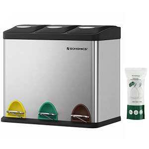 Selektívny odpadkový kôš, nehrdzavejúca oceľ, (24 litrov 3x8L) | SONGMICS