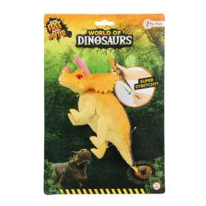 World of Dinosaurs stretchy Triceratops dinosaur figure, yellow, super stretchy, toy - Figure