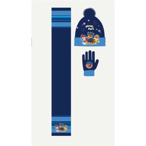 Mancs őrjárat sapka + sál + kesztyű szett kisfiúknak