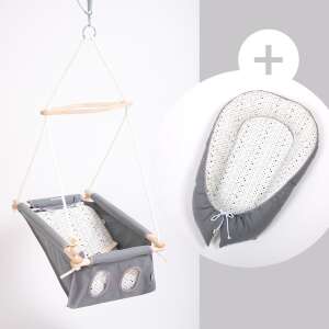 Incababy Babahinta babahinta fészekkel, szürke fehér pöttyös mintával - Incababy