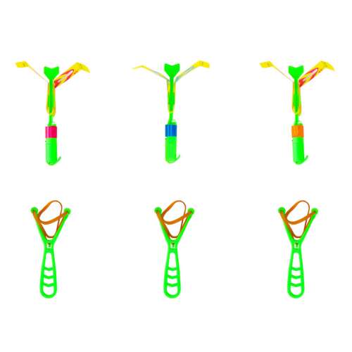 LED light up arrow rocket with slingshot launcher, outdoor fun toy