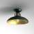 Green ceiling light with gold interior, Felix