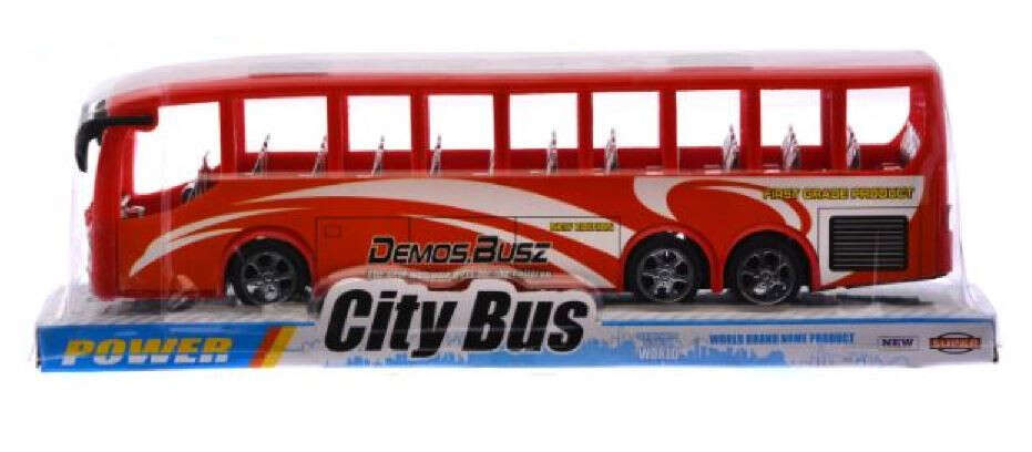 Játék városnéző busz piros