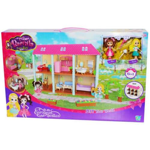 Barzilla Babaház - 6 az 1-ben - Két Emeletes - 44 db Kiegészítővel