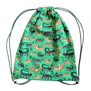 Gekko mintás tornazsák, zöld háttérrel - Tornazsák