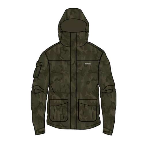 Sonik Lightweight Camo kabát, zöld mintás, elülső nézet