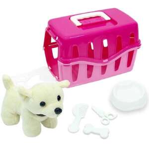 Kiskutya hordozóval és kiegészítőkkel - pink