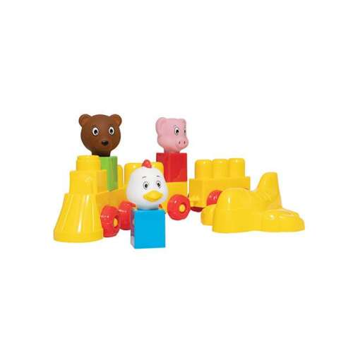 Set de tren cu blocuri de construcție Dohi Első vonatom cu capete de animale