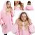 Damen-Deckenpulli, Kapuzenpulli, Übergröße, rosa 89038078