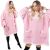 Damen-Deckenpulli, Kapuzenpulli, Übergröße, rosa 89038078