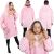 Damen-Deckenpulli, Kapuzenpulli, Übergröße, rosa 89038078