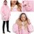 Damen-Deckenpulli, Kapuzenpulli, Übergröße, rosa 89038078