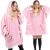 Damen-Deckenpulli, Kapuzenpulli, Übergröße, rosa 89038078