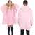 Springos rosa übergroßer Kapuzen-Deckenpullover für Damen und Herren, Vorder- und Rückansicht