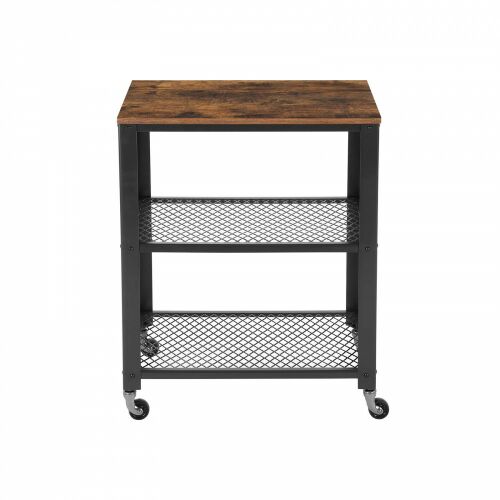 VASAGLE Praktikus Guruló Polc - Rusztikus Barna Konyhai Guruló Kocsi