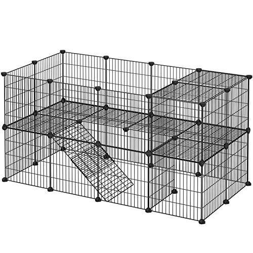 Két szintes kisállat ketrec hörcsögök, tengerimalacok, nyulak részére 143 x 73 x 71 cm