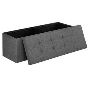 Klupa za odlaganje od 120 L, nosivosti 300 kg, 110 x 38 x 38 cm, tamno siva | SONGMICS 60645595 - Podnožje, Tabure