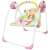 Hordozható rózsaszín baba hinta és pihenőszék játékívvel, újszülött kortól 9 kg-ig.