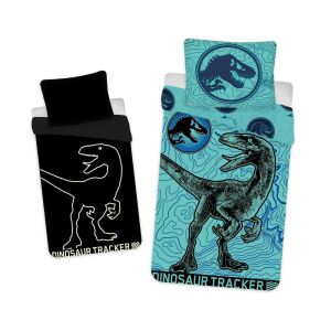 Jurassic World Dinosaurier Bettwäsche Set - 140x200 cm, mit Dinosaurier-Tracker-Design - Bettwäsche - Jugend und Erwachsene