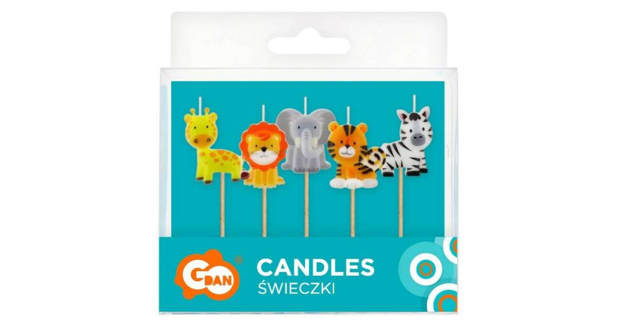 Állatos tortagyertya szett 5 db-os 50281795