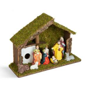 Christmas table decoration, nativity scene, ceramic and wood, 30 x 10 x 20 cm - Nonbrand Christmas Decoration