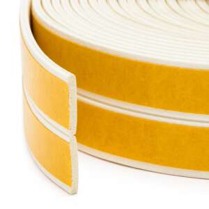 White self-adhesive door and window seal, 15mm wide, 6 meters long - Water, Gas & Heating Installation
