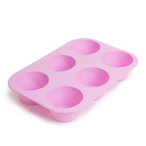 Pink silicone muffin baking pan, 6 cups - Mercaton