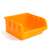 Orange plastic storage bin for wall mounted tool organizer