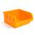 Orange plastic storage bin for wall mounted tool organizer