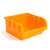 Orange plastic storage bin for wall mounted tool organizer