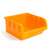 Orange plastic storage bin for wall mounted tool organizer