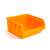 Orange plastic storage bin for wall mounted tool organizer