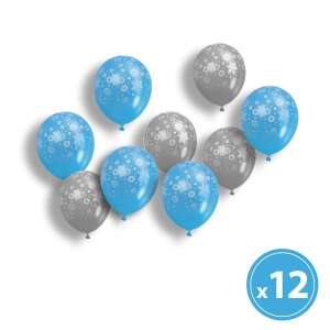 Sada balónov - modré-strieborné, vianočný motív - 12 ks / balenie 47954343 Balóny